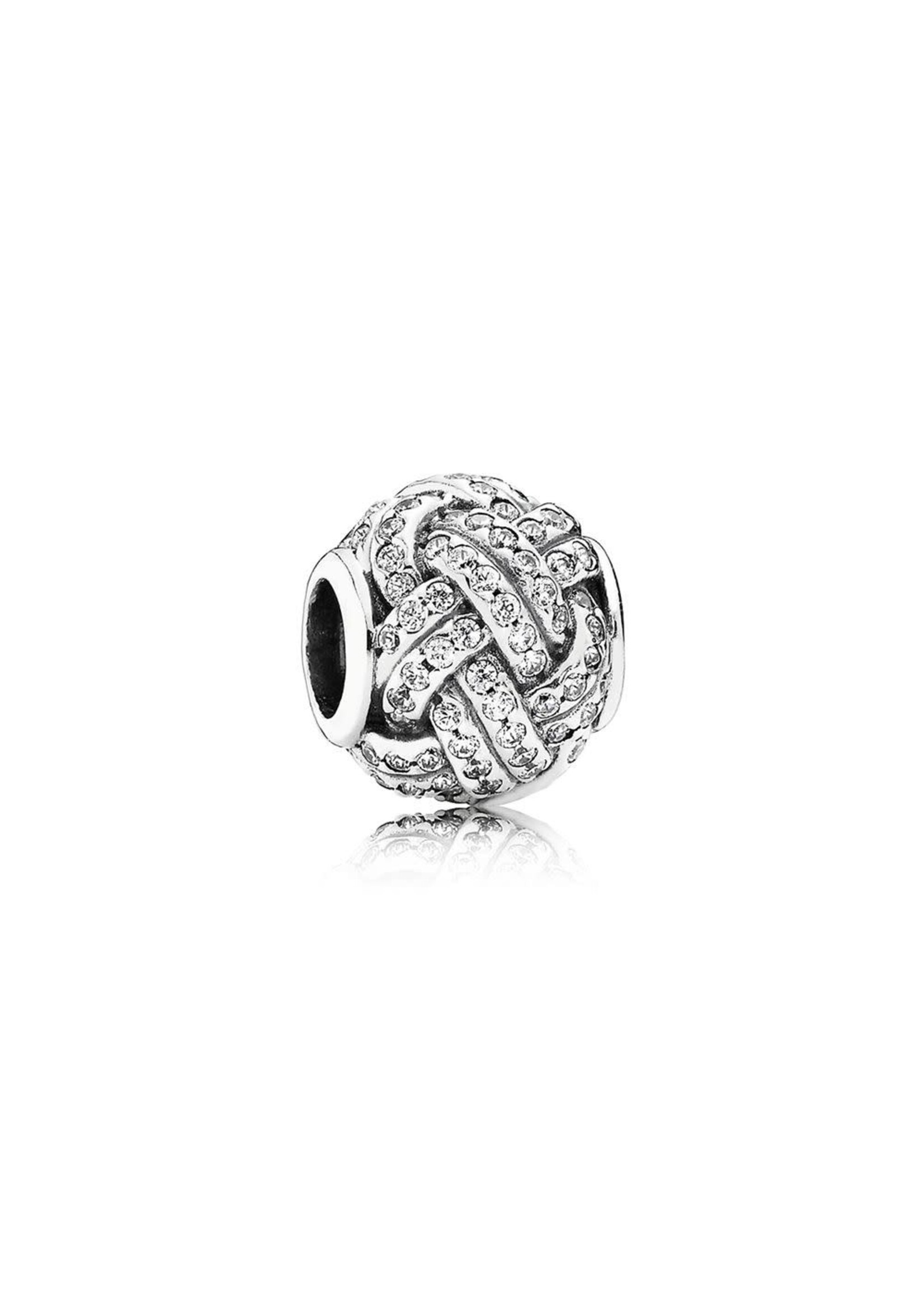 Vintage & Occasion Pandora zilveren charm liefdesknoop met zirkonia's, 791537CZ