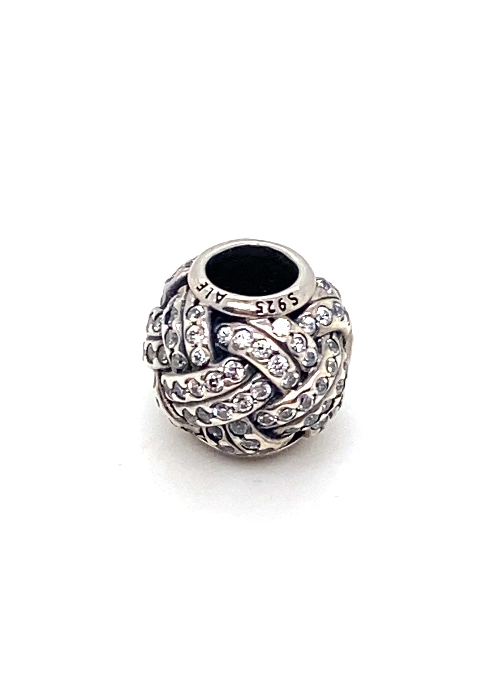 Vintage & Occasion Pandora zilveren charm liefdesknoop met zirkonia's, 791537CZ