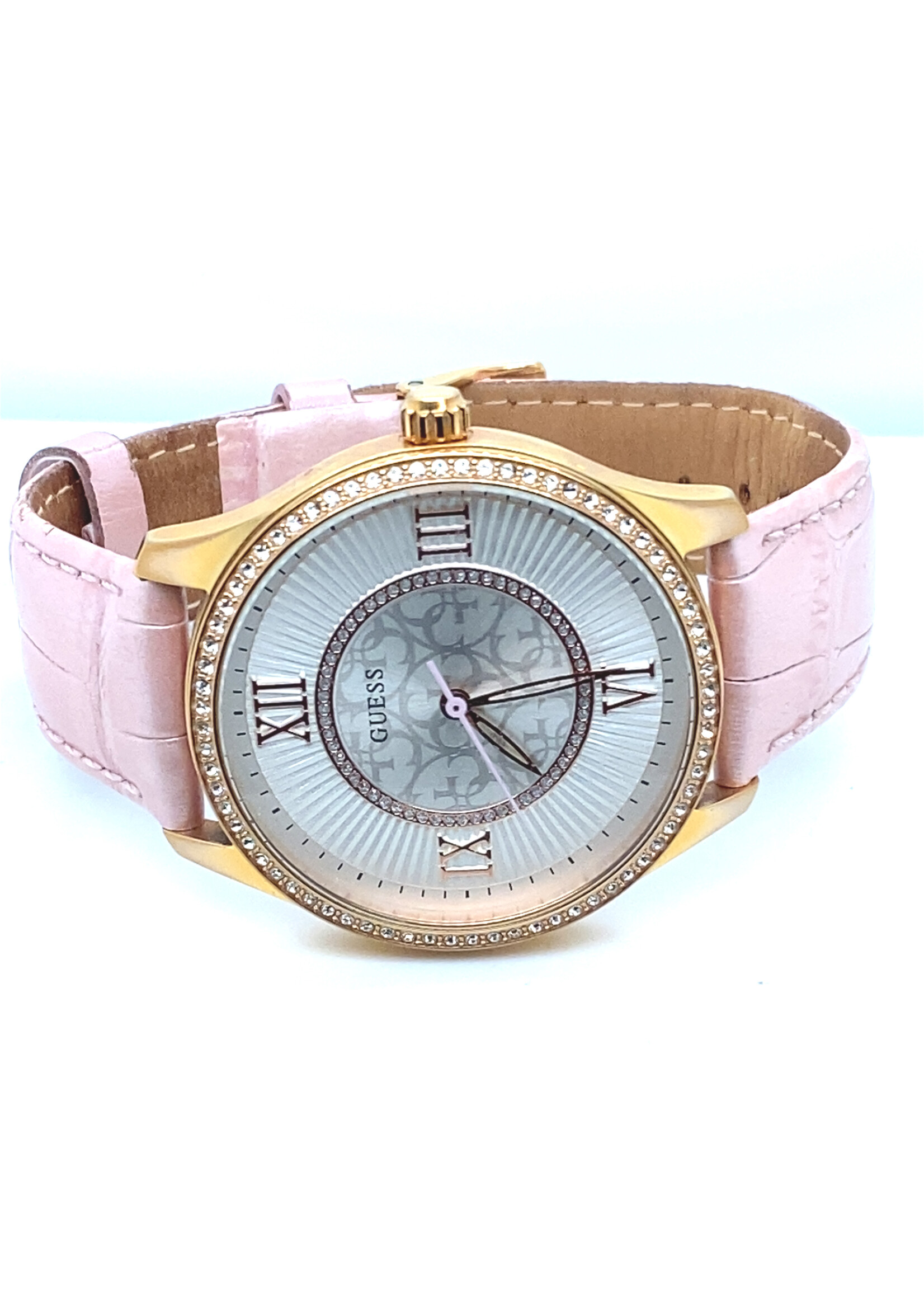 Guess horloge occasion roze band W0768L3 Juwelier Jansen
