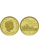 Vintage & Occasion Gouden muntje Australie, 5 Dollars Gold 2006 P, 1/25 Unze, Sydney Opera House, Elisabeth II, Proof