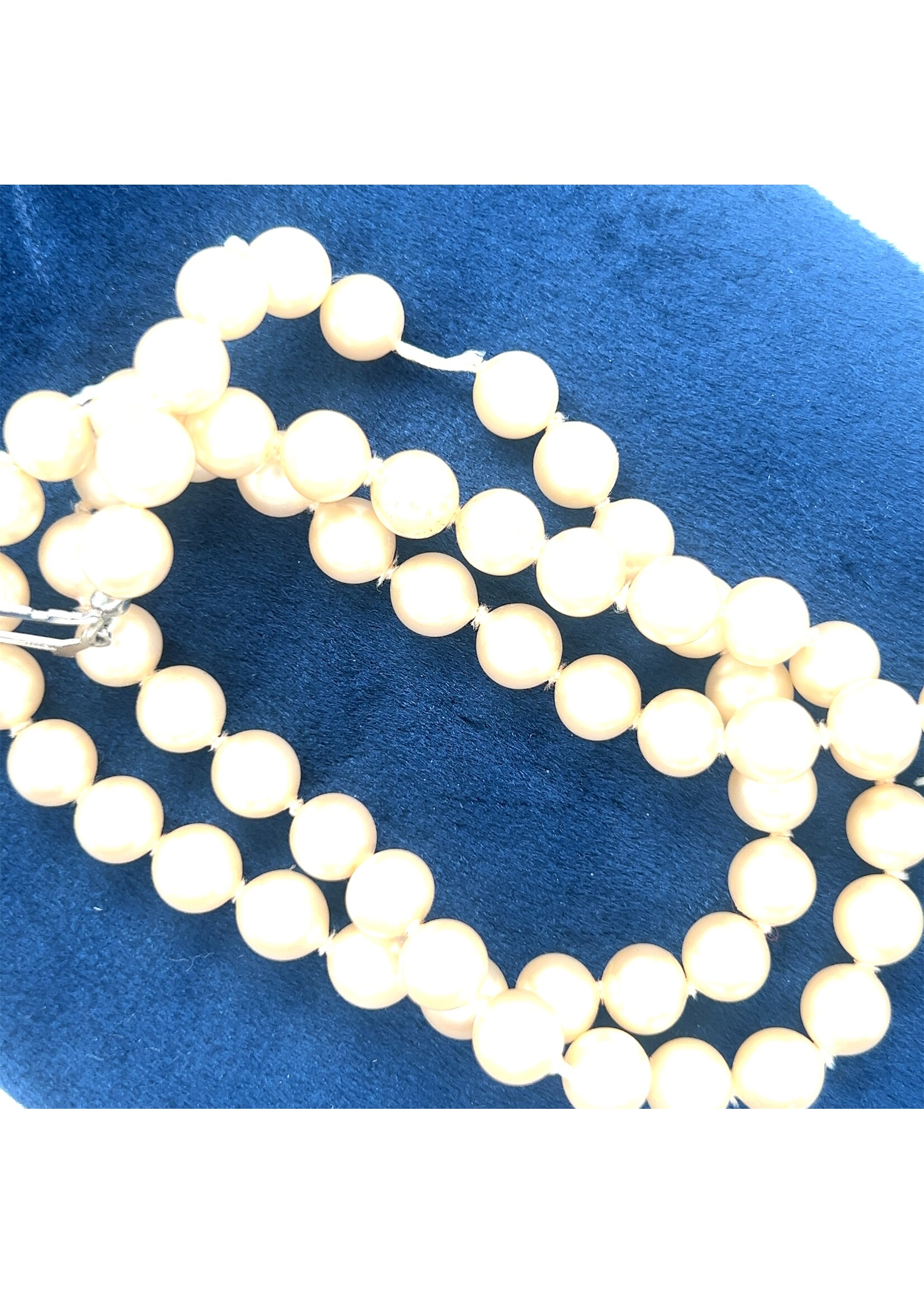 Vintage & Occasion Imitatie parelcollier met zilveren sluiting ruim 50cm