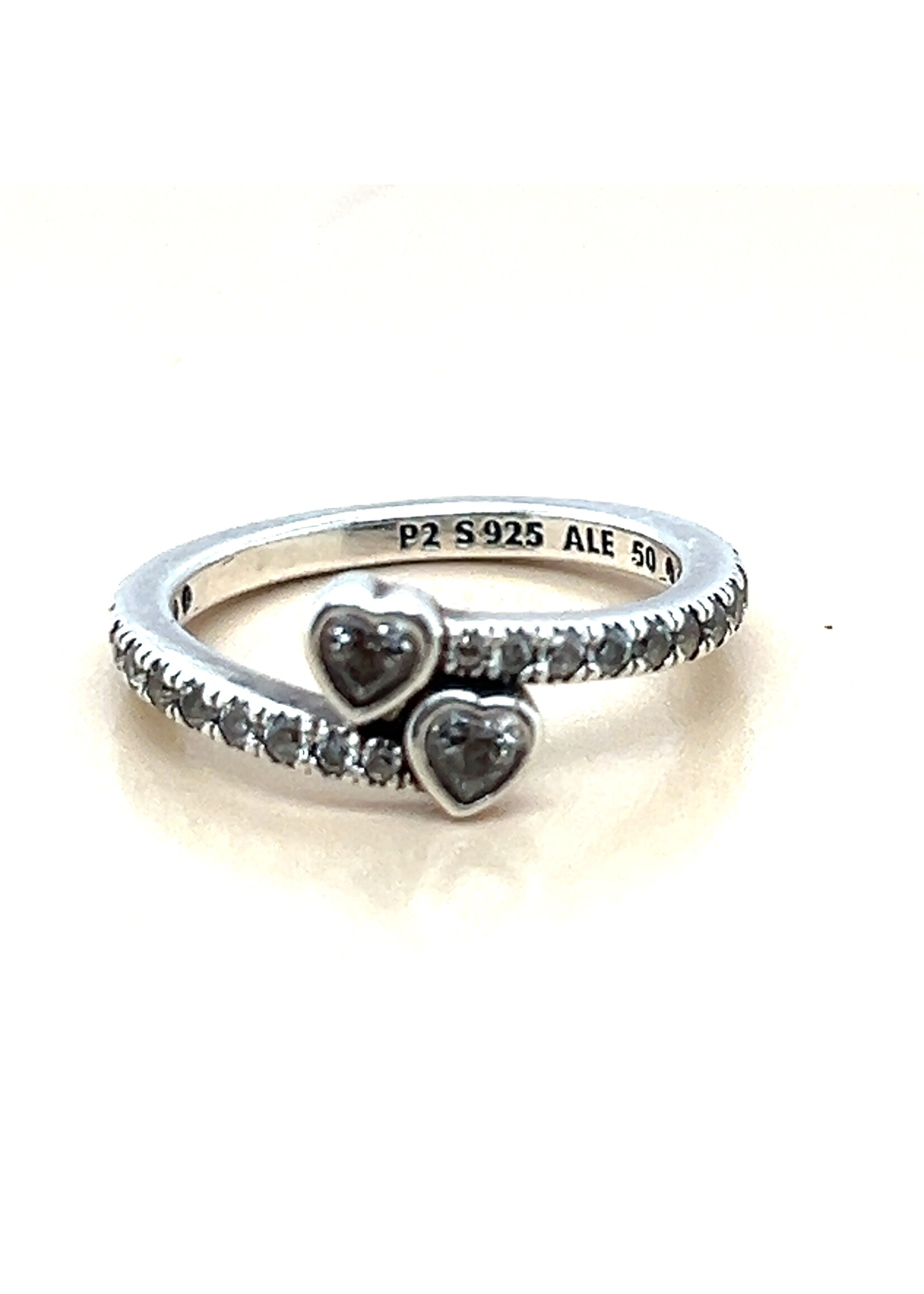 Vintage & Occasion Pandora zilveren ring hartjes