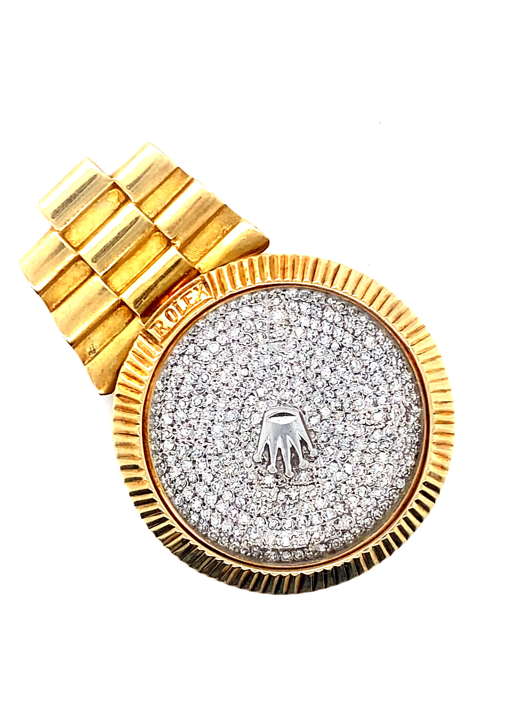 Vintage & Occasion Geelgouden vintage massieve  18k rolex hanger uniek