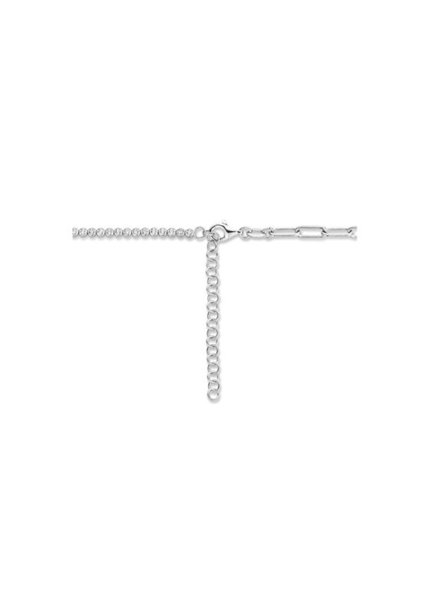 Cataleya jewels Zilveren combi-collier En Paperclip Ronde Buis 40 + 5 Cm