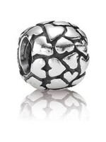Vintage & Occasion Pandora zilveren charm met hartjes, 790174 Vintage & Occasion Pandora zilveren charm met hartjes, 790174