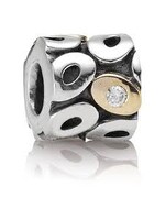 Vintage & Occasion Retired Sterling Silver with 14K Gold Oh My! Bead with Clear Zirconia - 790431CZ