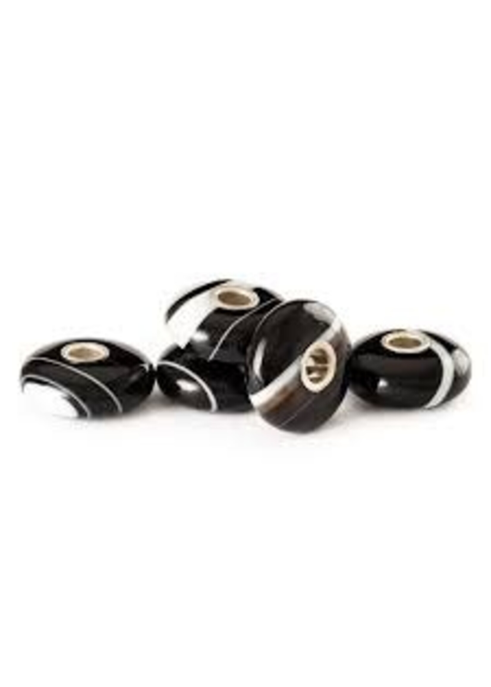Trollbeads Trollbeads gestreepte onyx per stuk