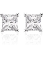 Cataleya jewels Zilveren Oorstekers Vierkant 7mm - Zilverkleurig