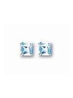 Cataleya jewels Zilveren Vierkante Aqua Zirkonia Oorknop - Zilver - 8mm - Zirkonia - Licht blauw - Zilverkleurig
