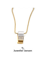 Vintage & Occasion Eclat collier bicolor met briljant - 42cm