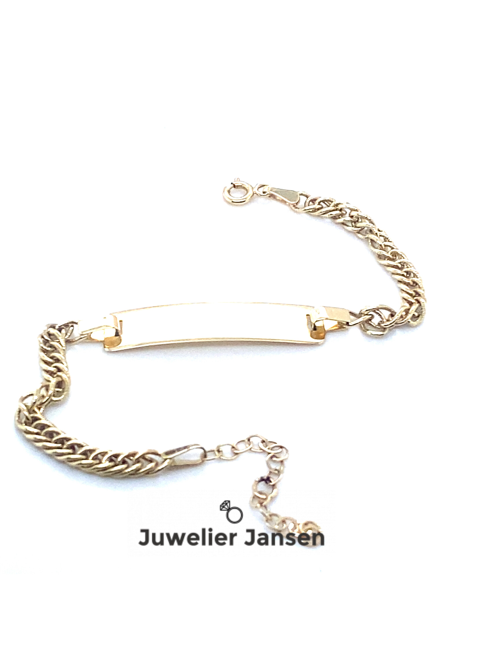 Vintage & Occasion Geelgouden plaatarmband fantasie schakel lengte 15cm + 3cm