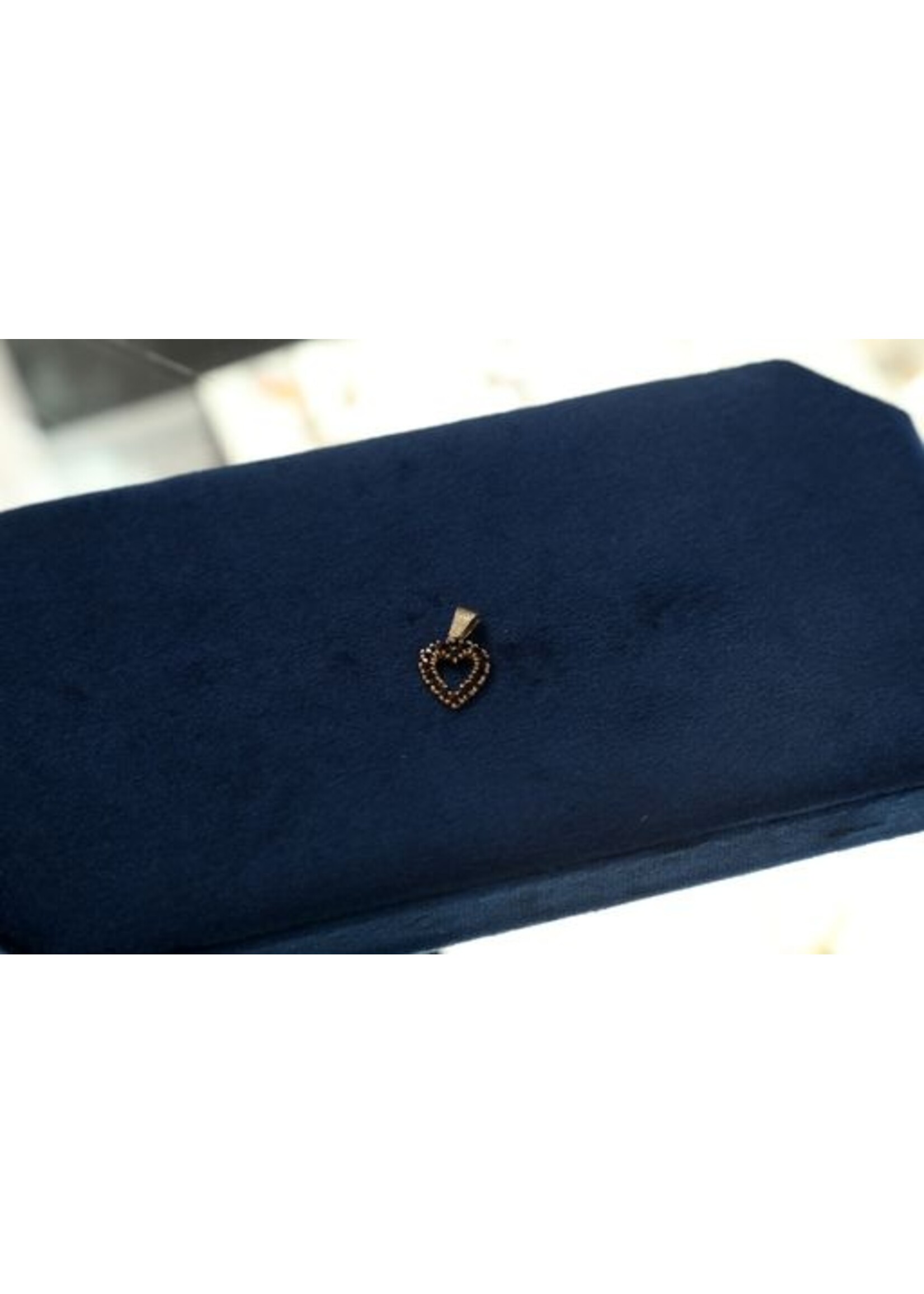 Vintage & Occasion Granaat  hanger rosegoud klein hart