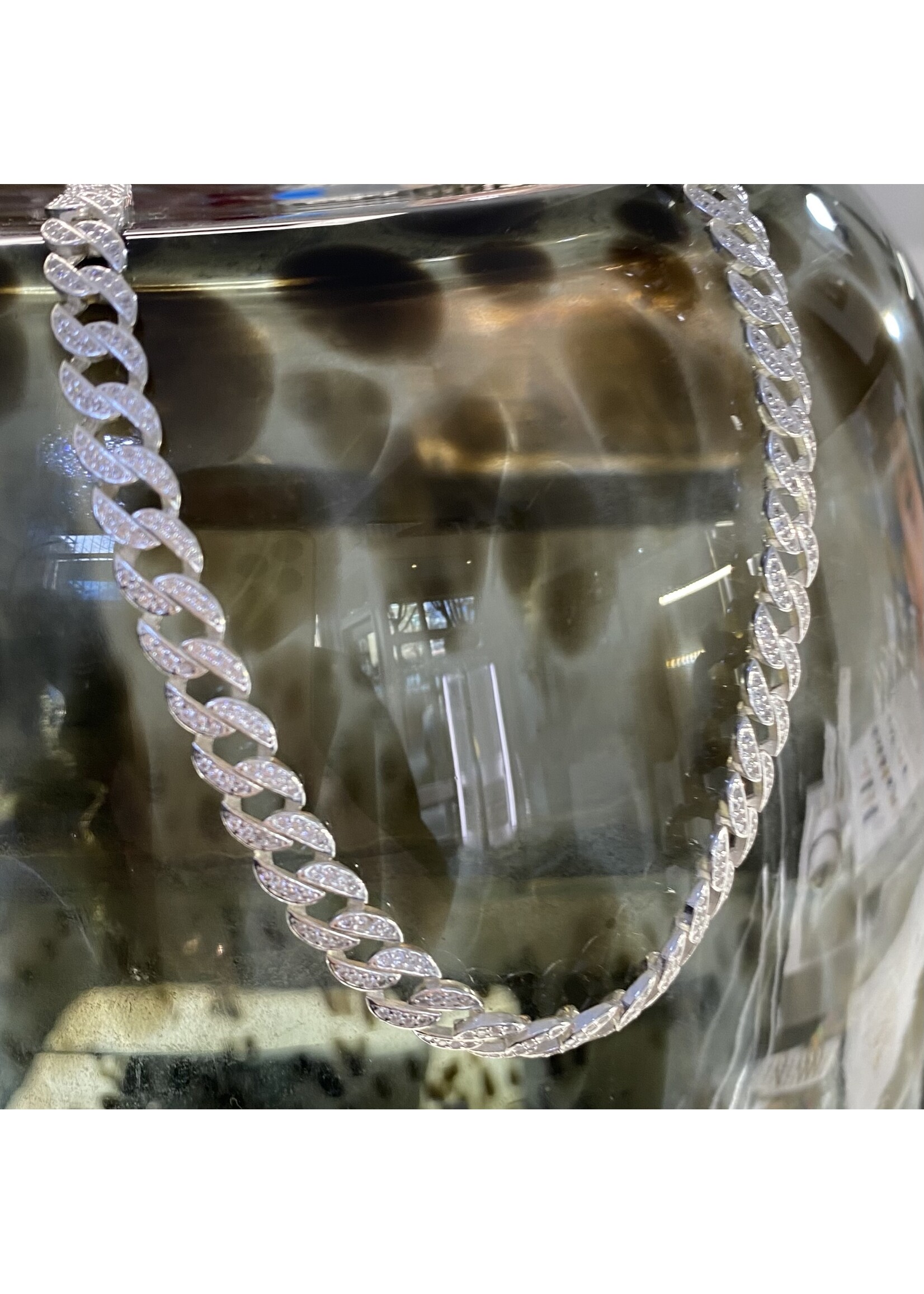 Cataleya jewels Zilveren zirkonia cuban collier