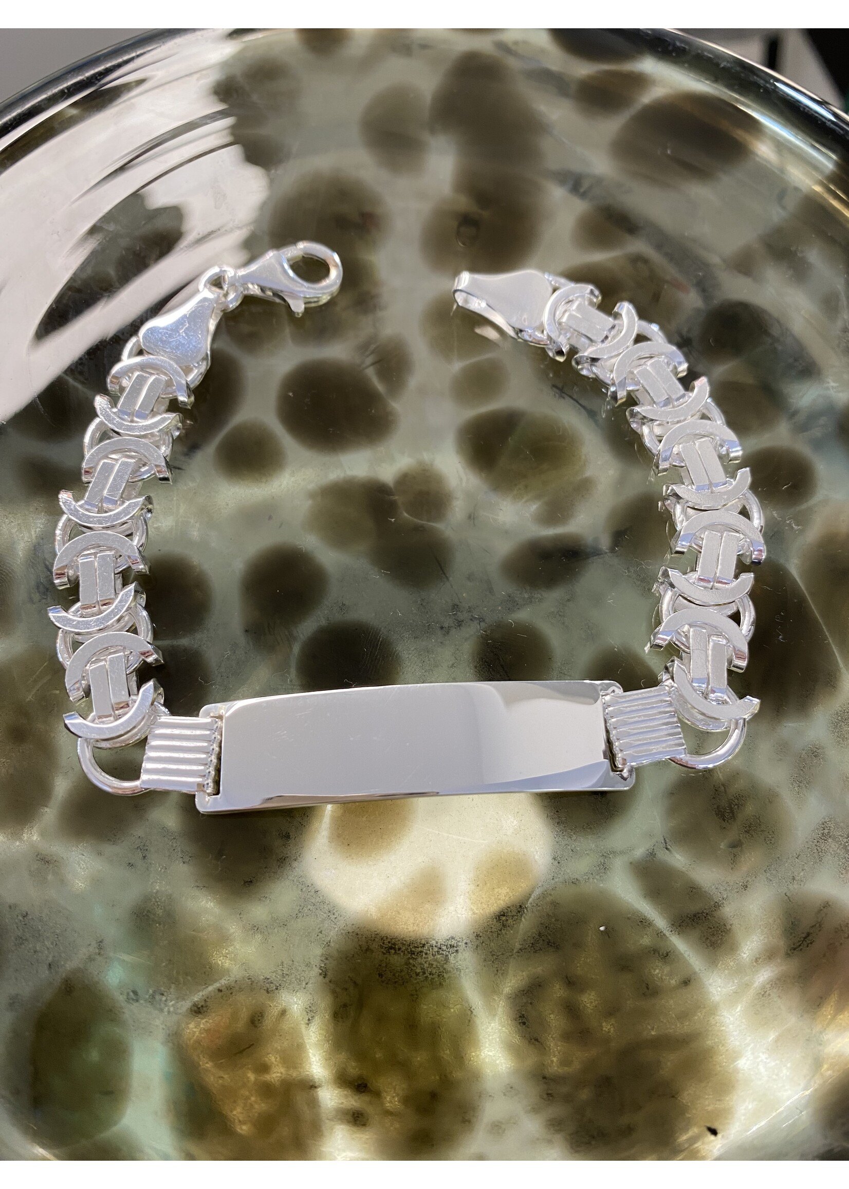 Cataleya jewels Zilveren plaat armband platte konings schakel 21.5 cm