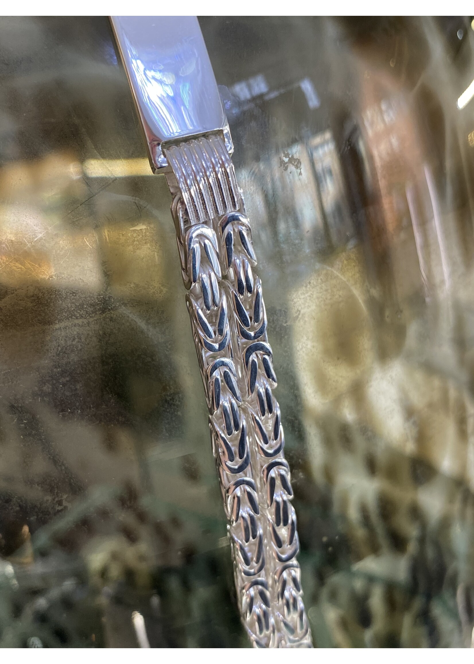 Cataleya jewels Zilveren massieve  dubbele koningsschakel plaat armband