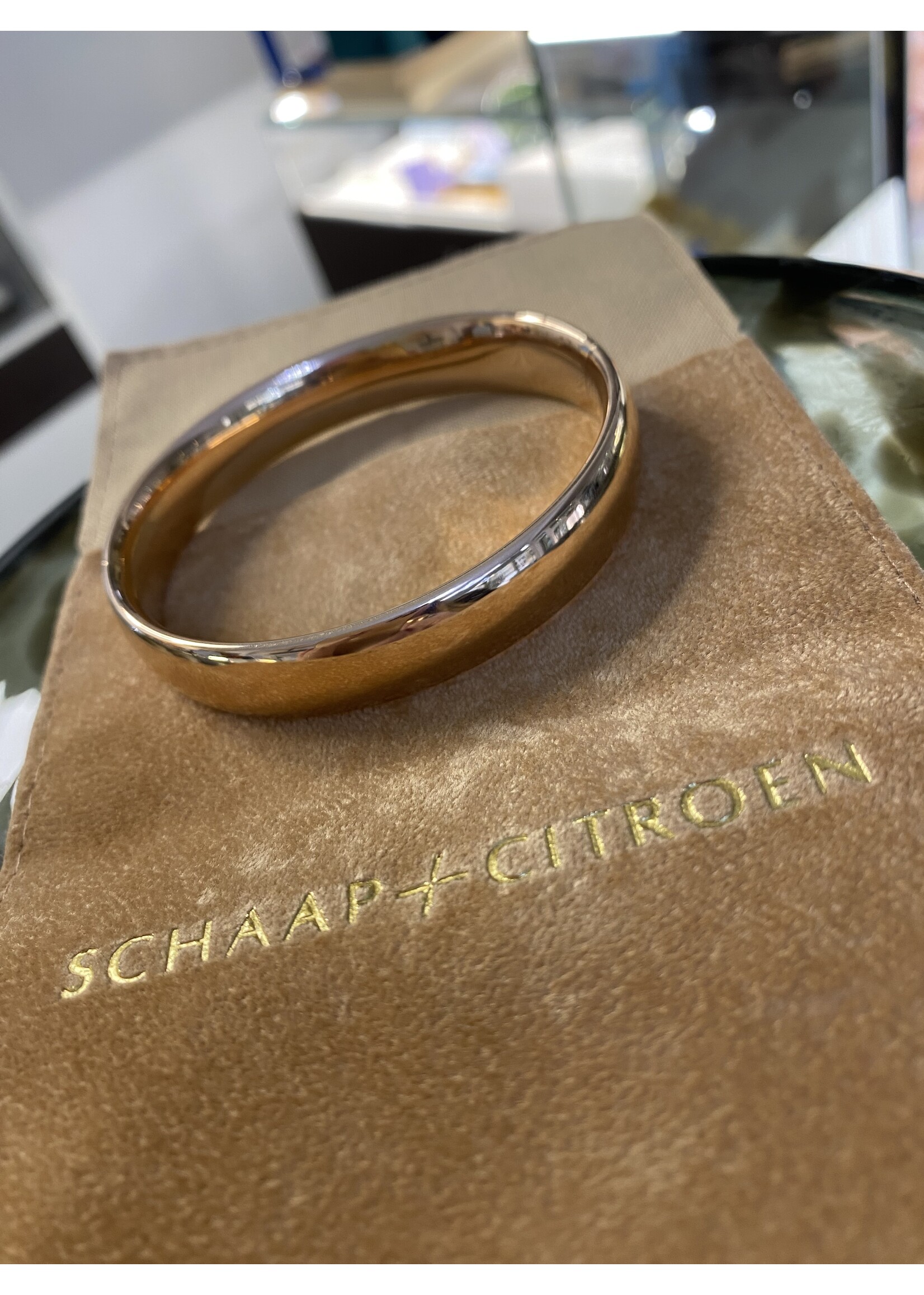 Vintage & Occasion Rosegouden brede bangle armband
