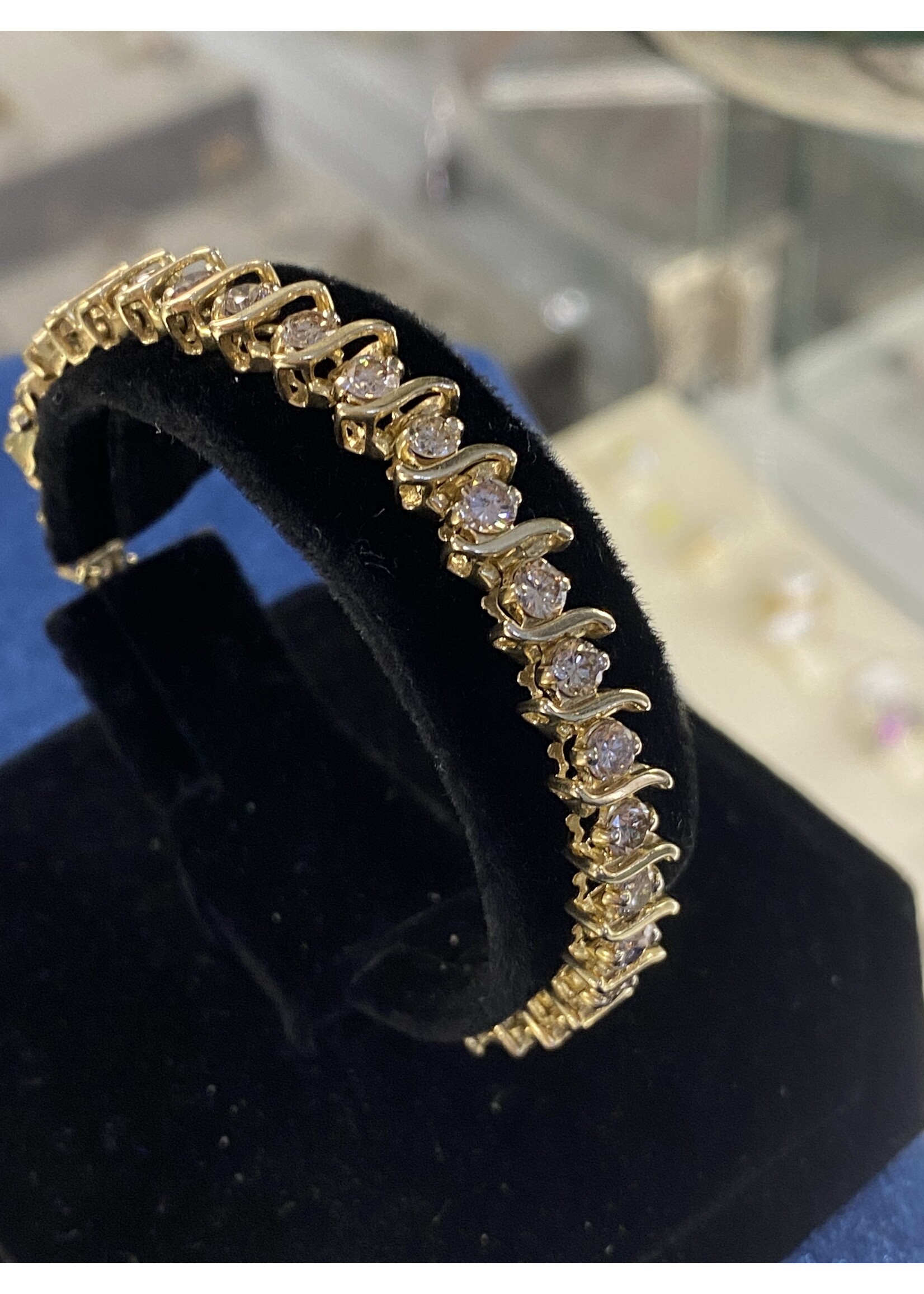 Vintage & Occasion Geelgouden 14k  tennis armband met briljant - 18cm