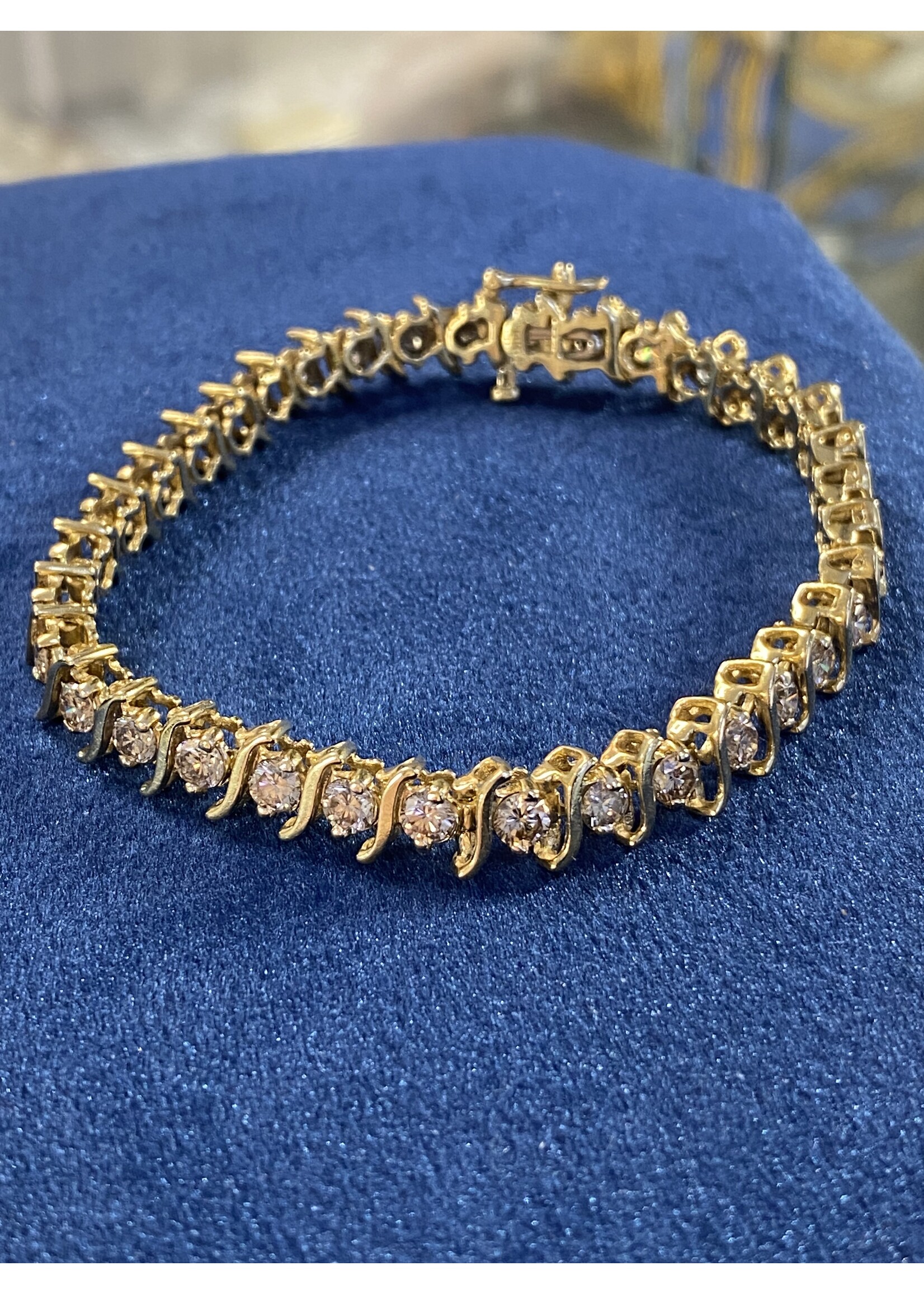 Vintage & Occasion Geelgouden 14k  tennis armband met briljant - 18cm