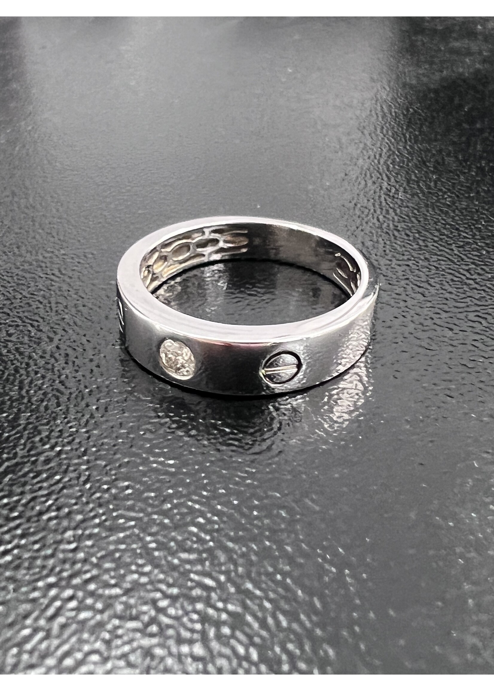 Vintage & Occasion Witgouden 18k ring met briljant 0.10ct - maat 18.75