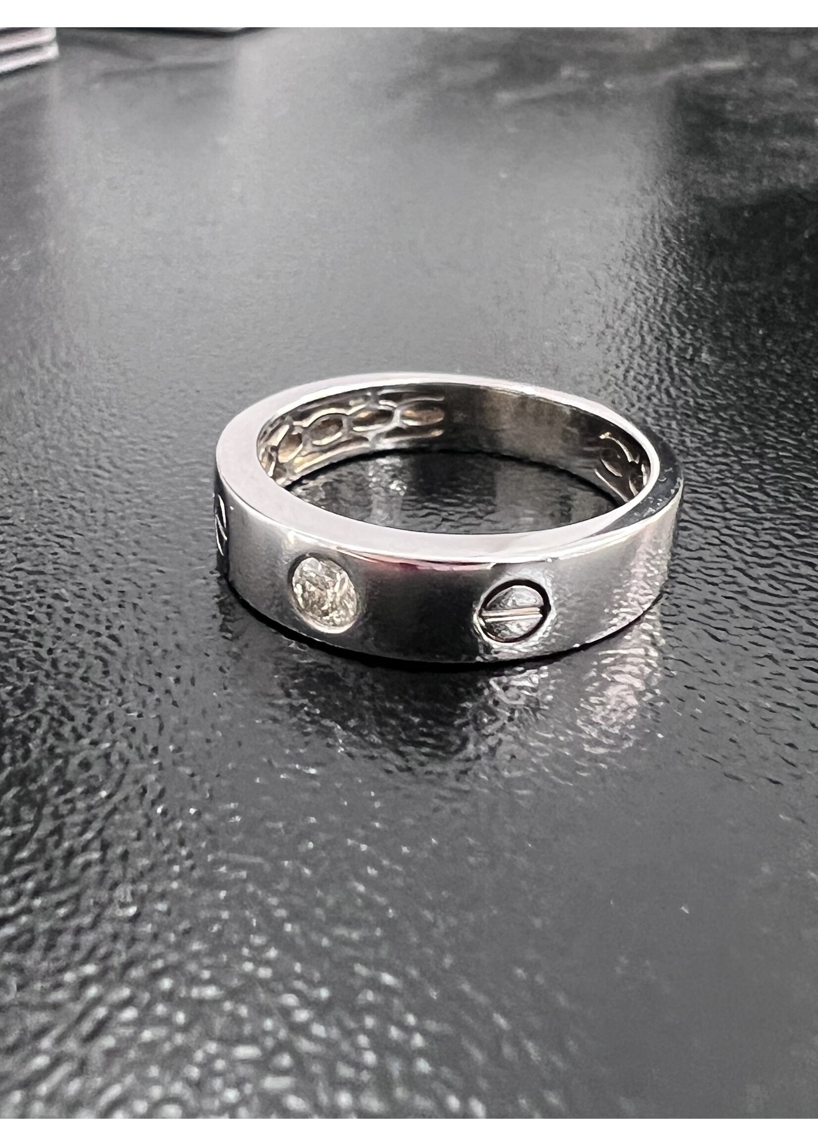 Vintage & Occasion Witgouden 18k ring met briljant 0.10ct - maat 18.75