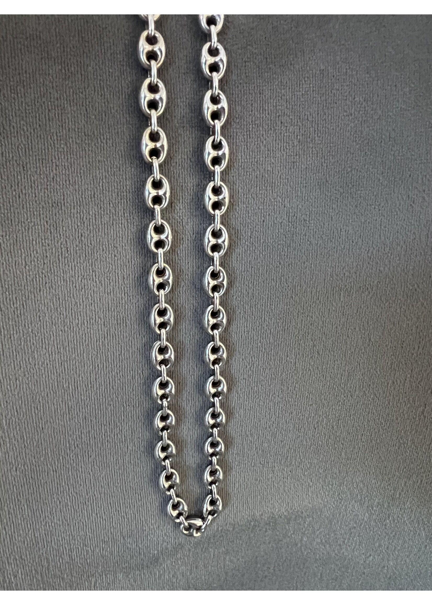 Vintage & Occasion Zilveren collier koffieboon - 70 cm
