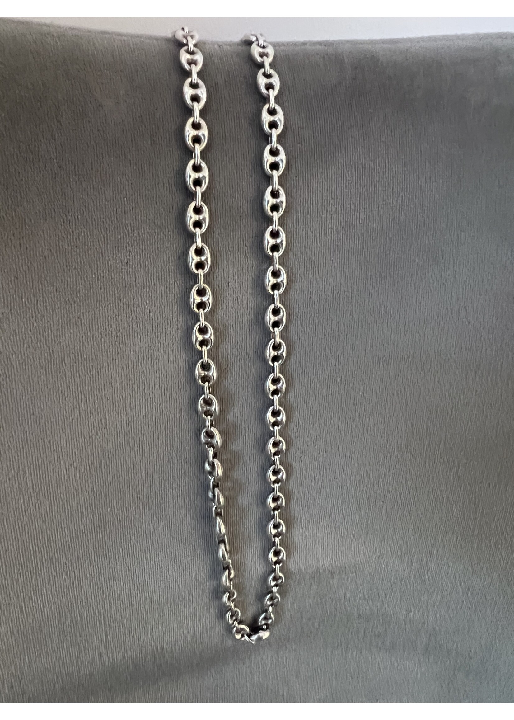 Vintage & Occasion Zilveren collier koffieboon - 70 cm