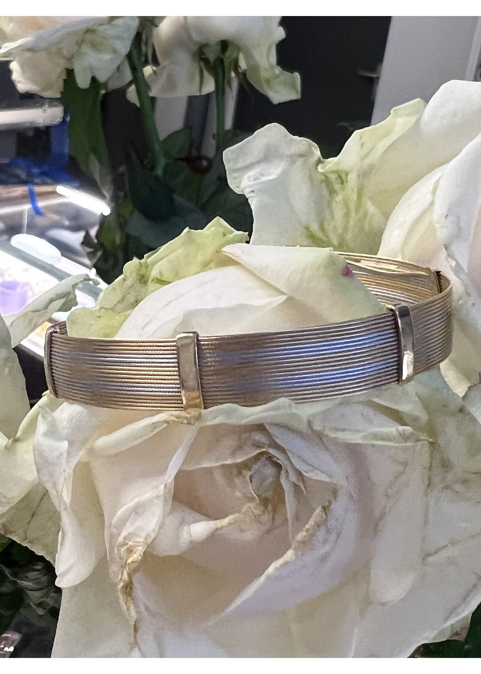 Vintage & Occasion Bicolor gouden 14k  brede armband - 18 cm