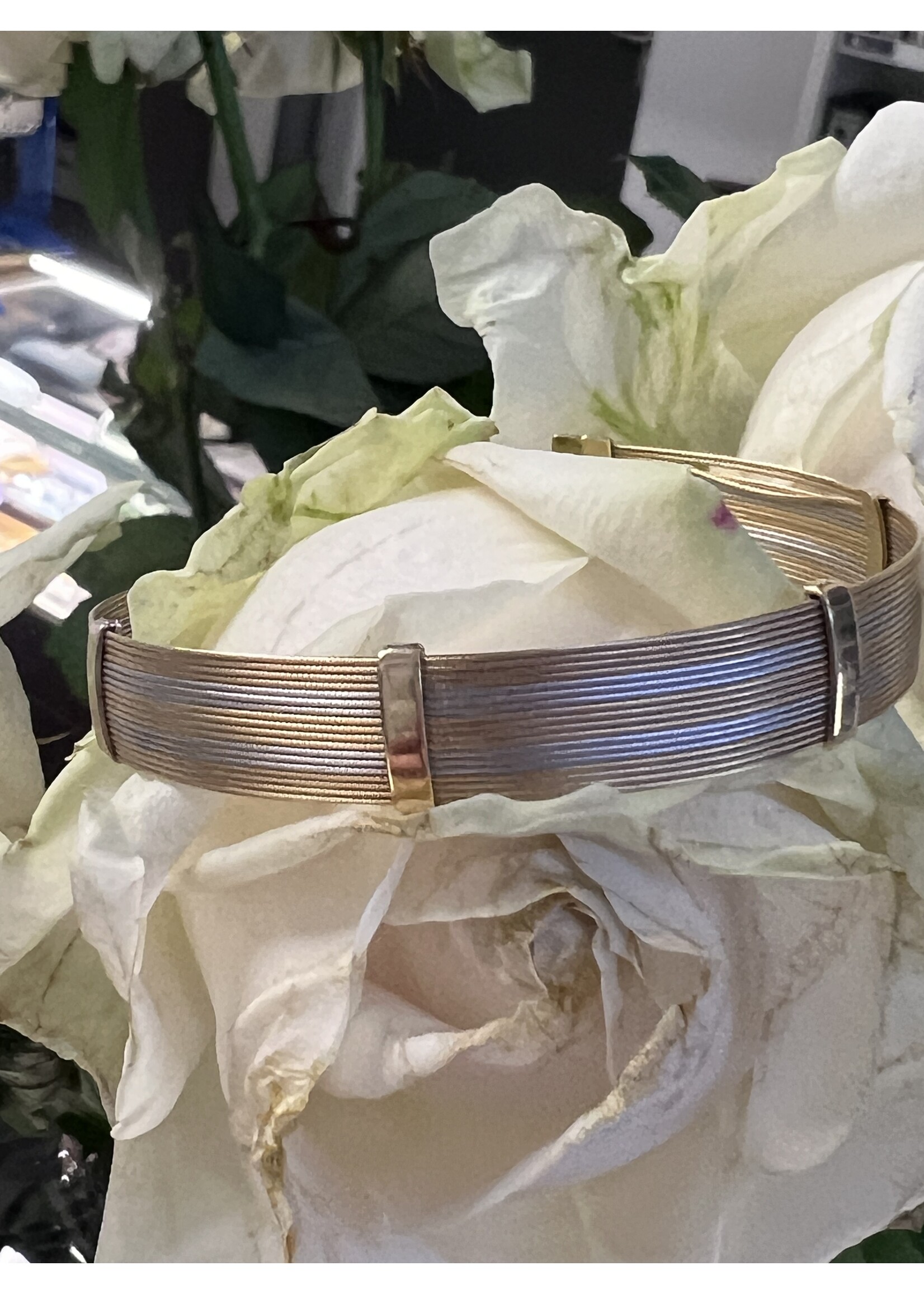 Vintage & Occasion Bicolor gouden 14k  brede armband - 18 cm