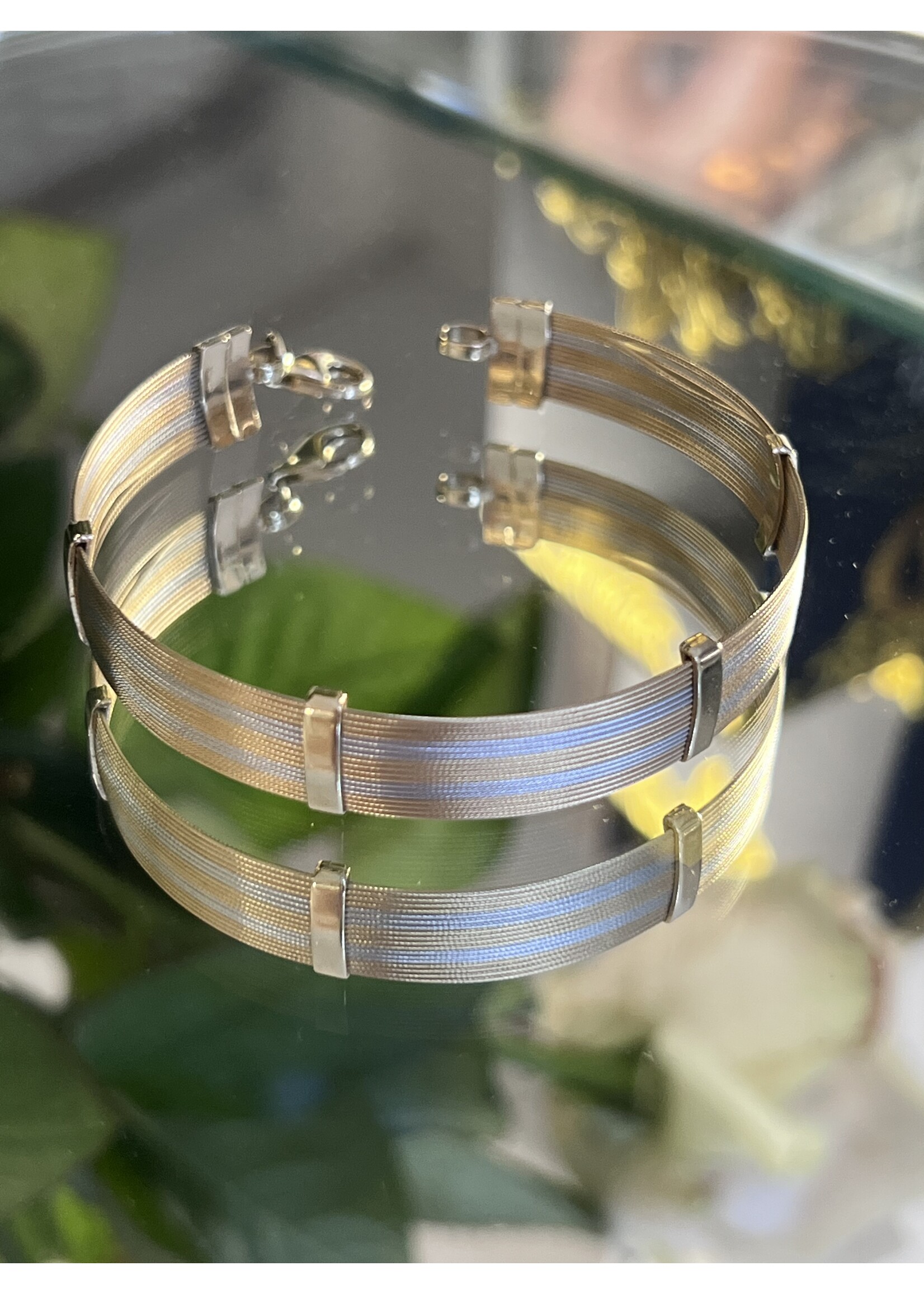 Vintage & Occasion Bicolor gouden 14k  brede armband - 18 cm