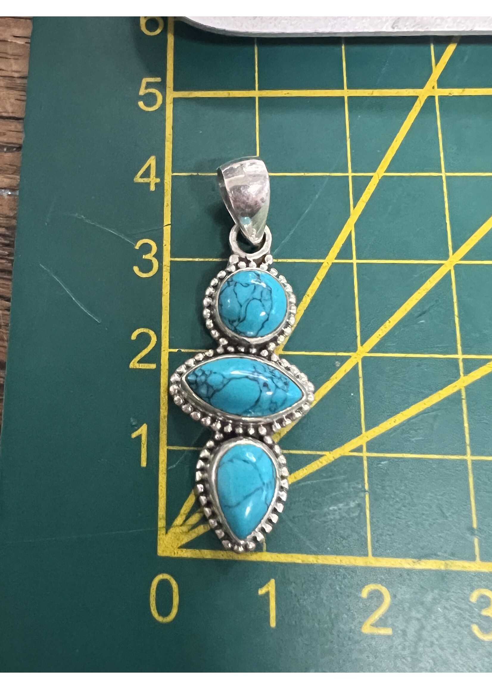 Vintage & Occasion Zilveren hanger met turkoois