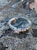 Vintage & Occasion Occasion witgouden ring met 7 diamantjes 0.11ct, SI - F