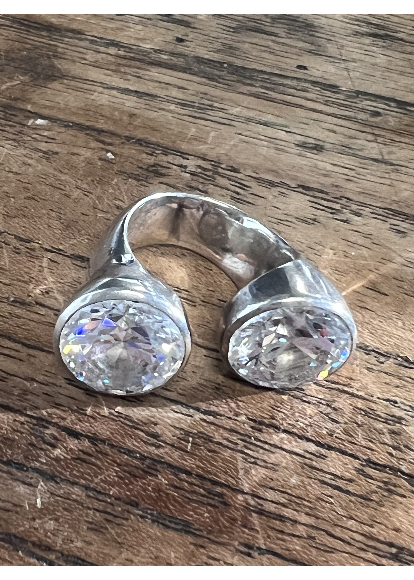Vintage & Occasion Zilveren ring met zirkonia