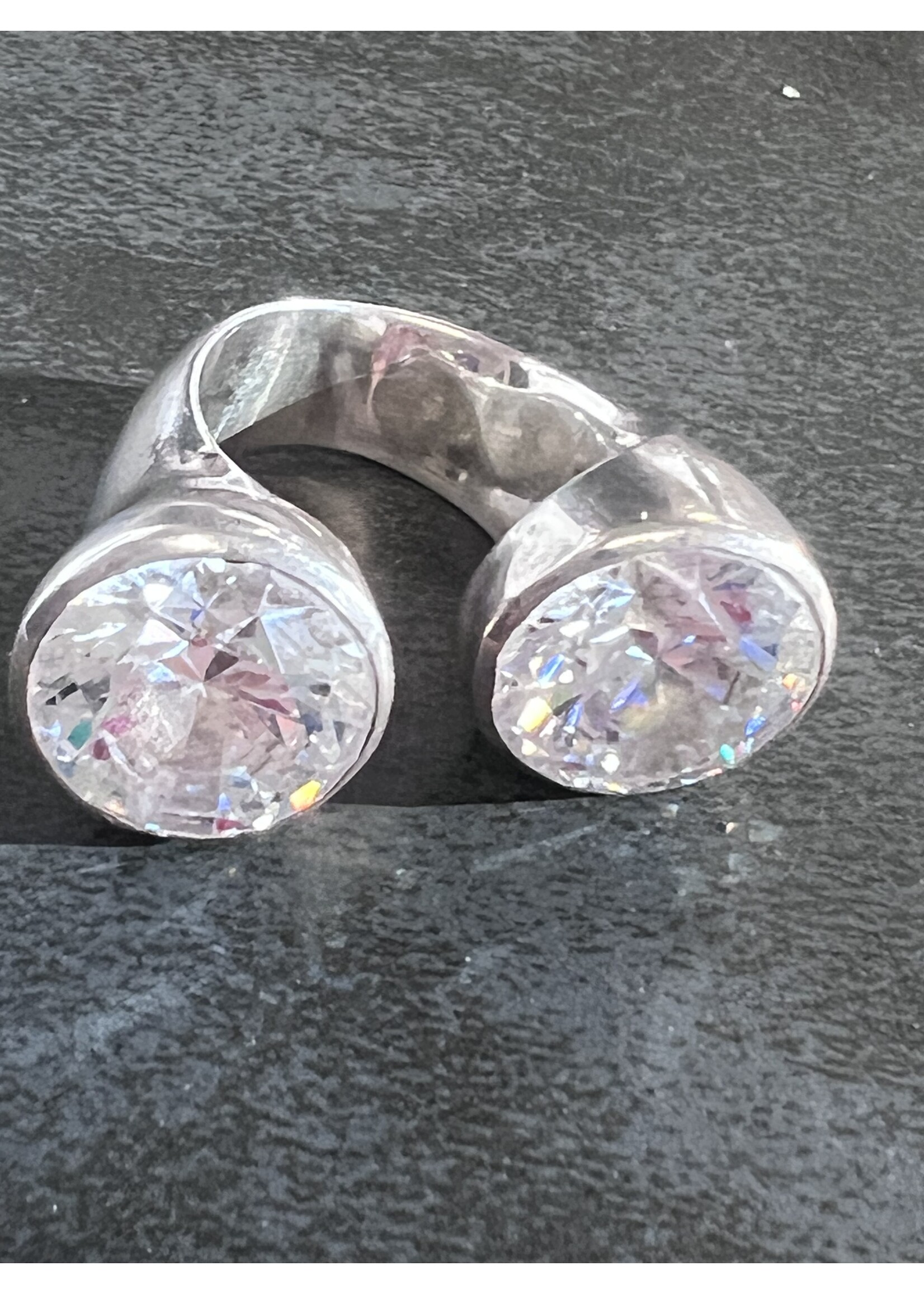 Vintage & Occasion Zilveren ring met zirkonia