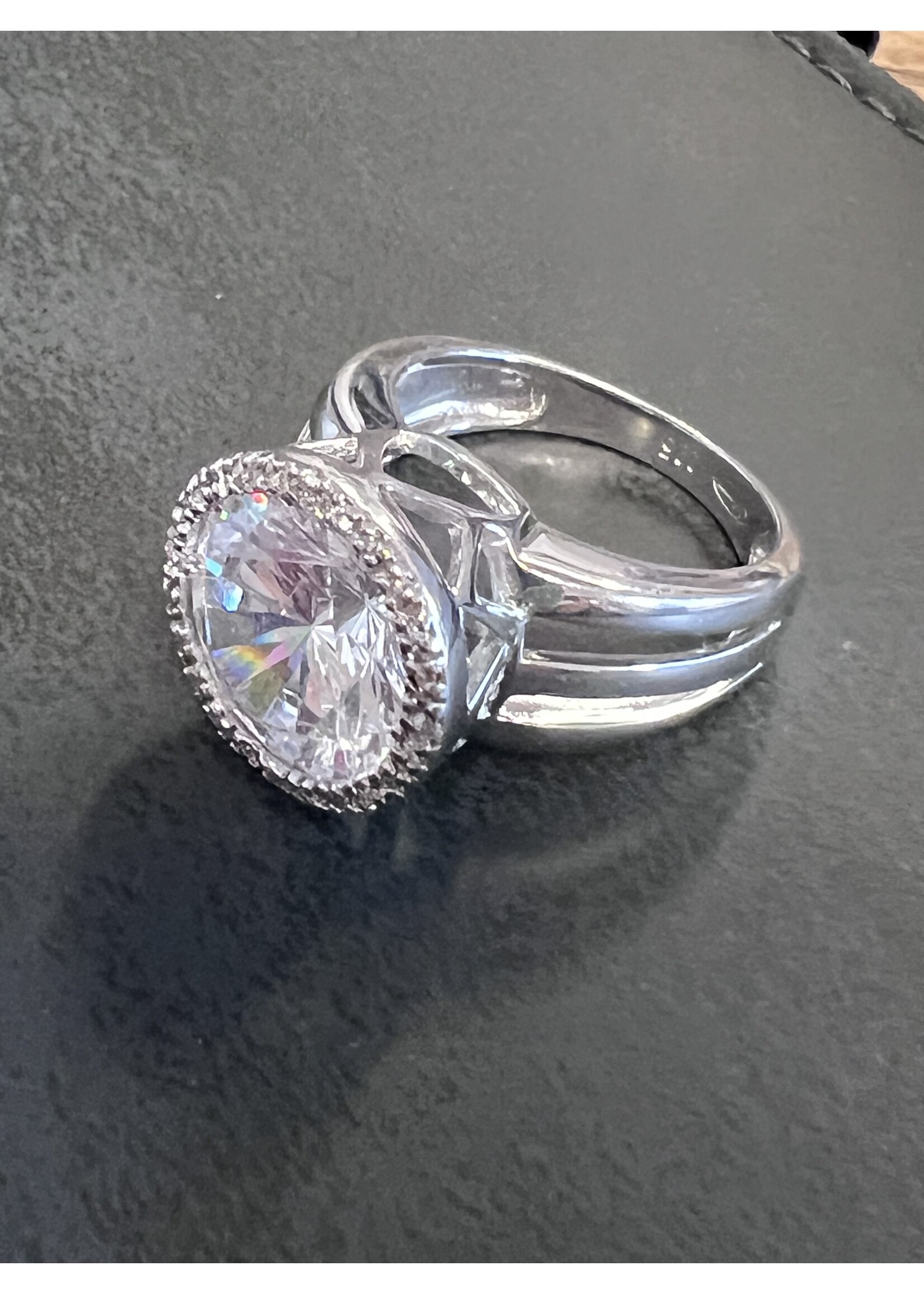 Vintage & Occasion zilveren ring met zirkonia