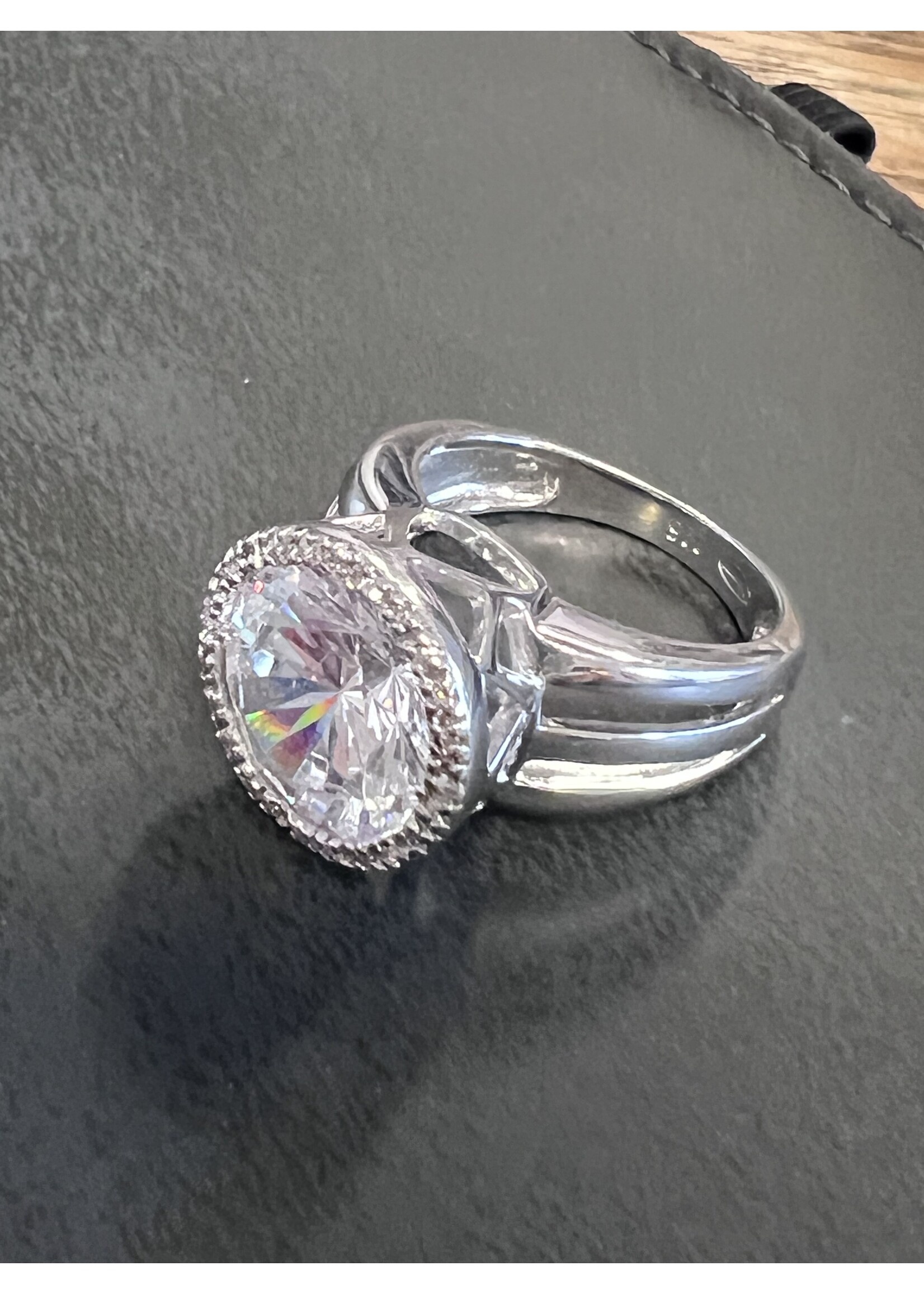 Vintage & Occasion zilveren ring met zirkonia