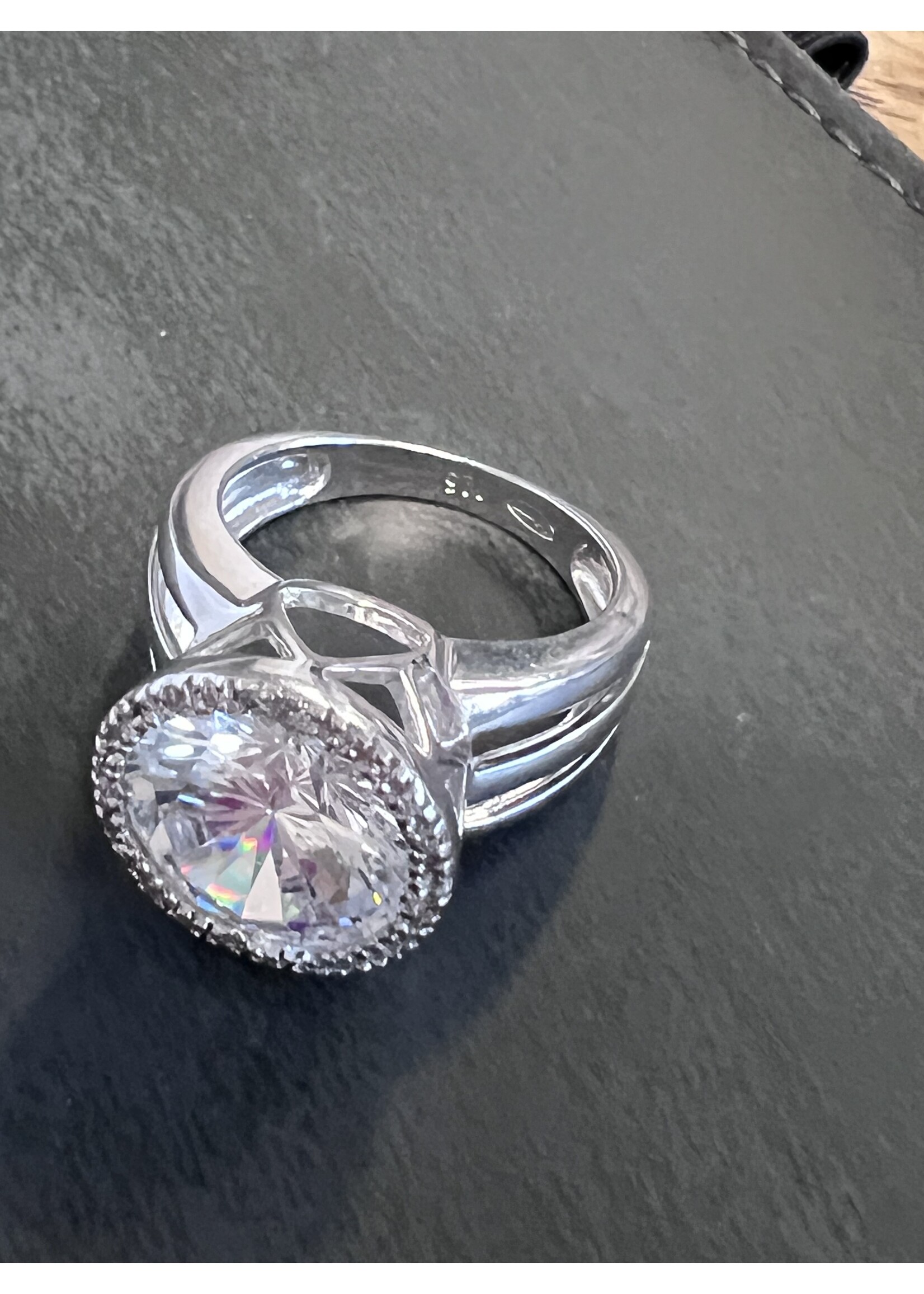 Vintage & Occasion zilveren ring met zirkonia
