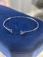 Vintage & Occasion Zilveren bangle armband met driehoekjes met zirkonia