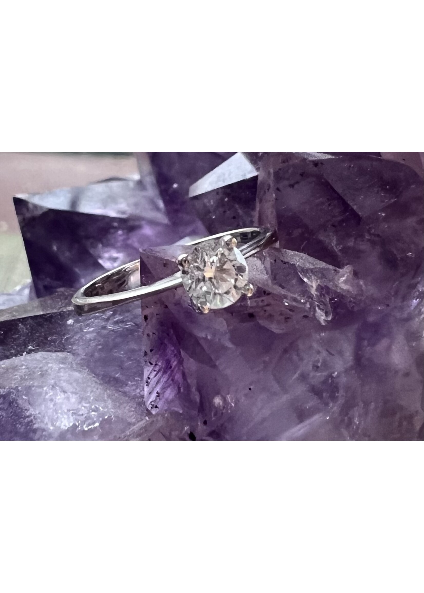 Vintage & Occasion Occasion witgouden 18K solitairring met diamant 0.40ct