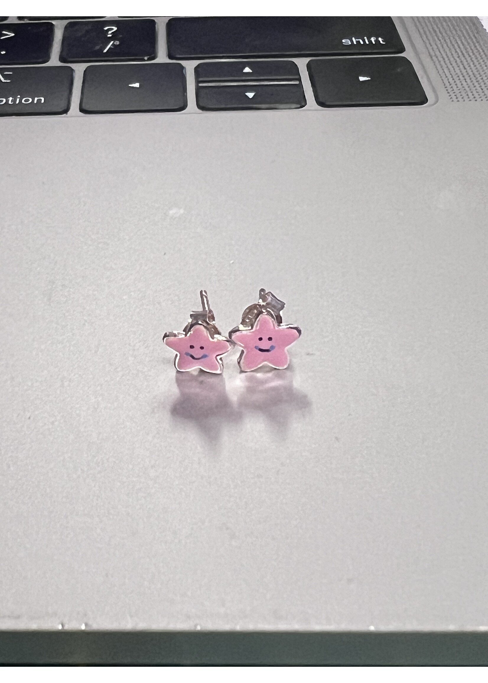 Cataleya jewels Zilveren roze oorbellen ster