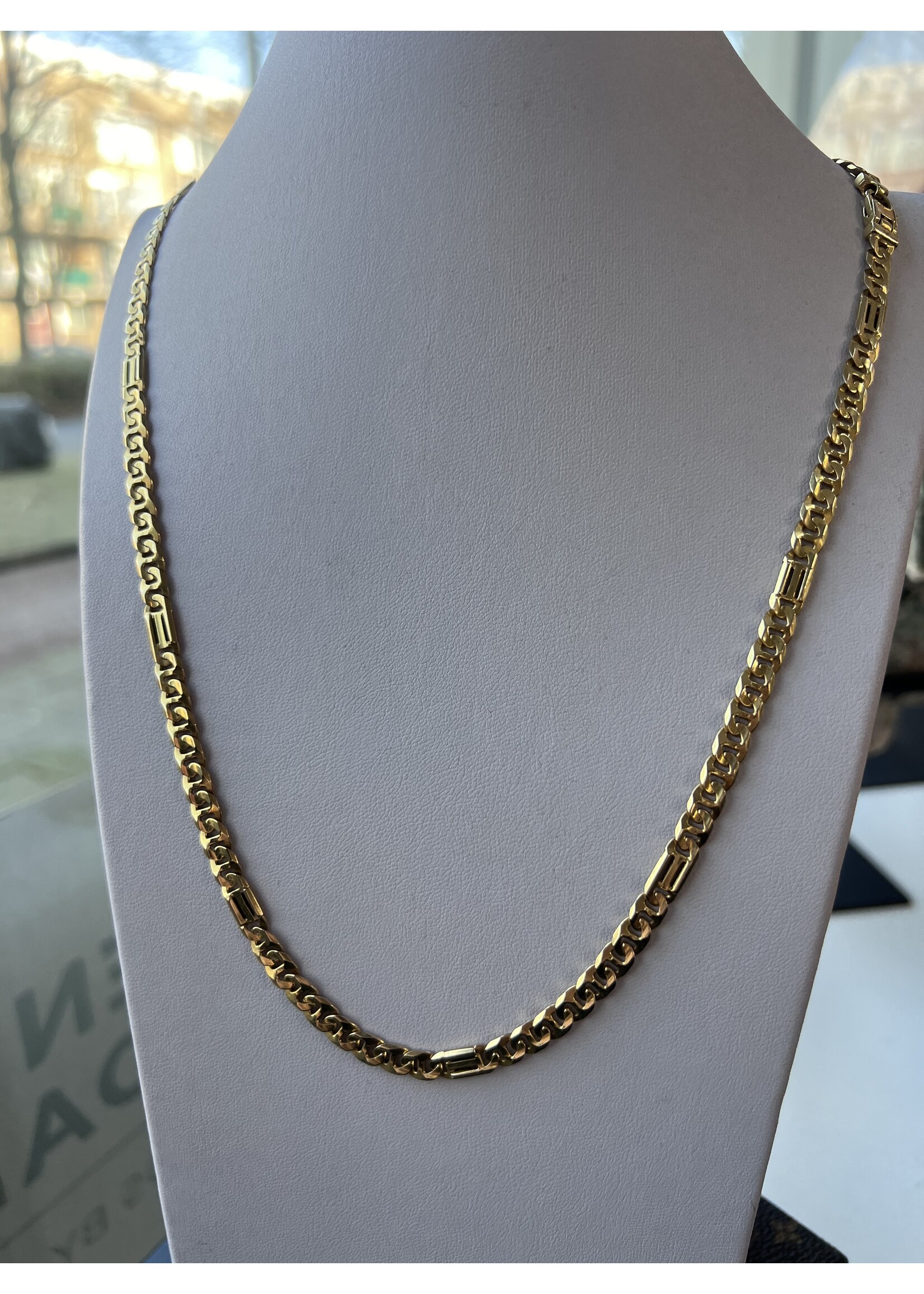 Vintage & Occasion Geelgouden 14k  massieve ketting figaro - 60 cm