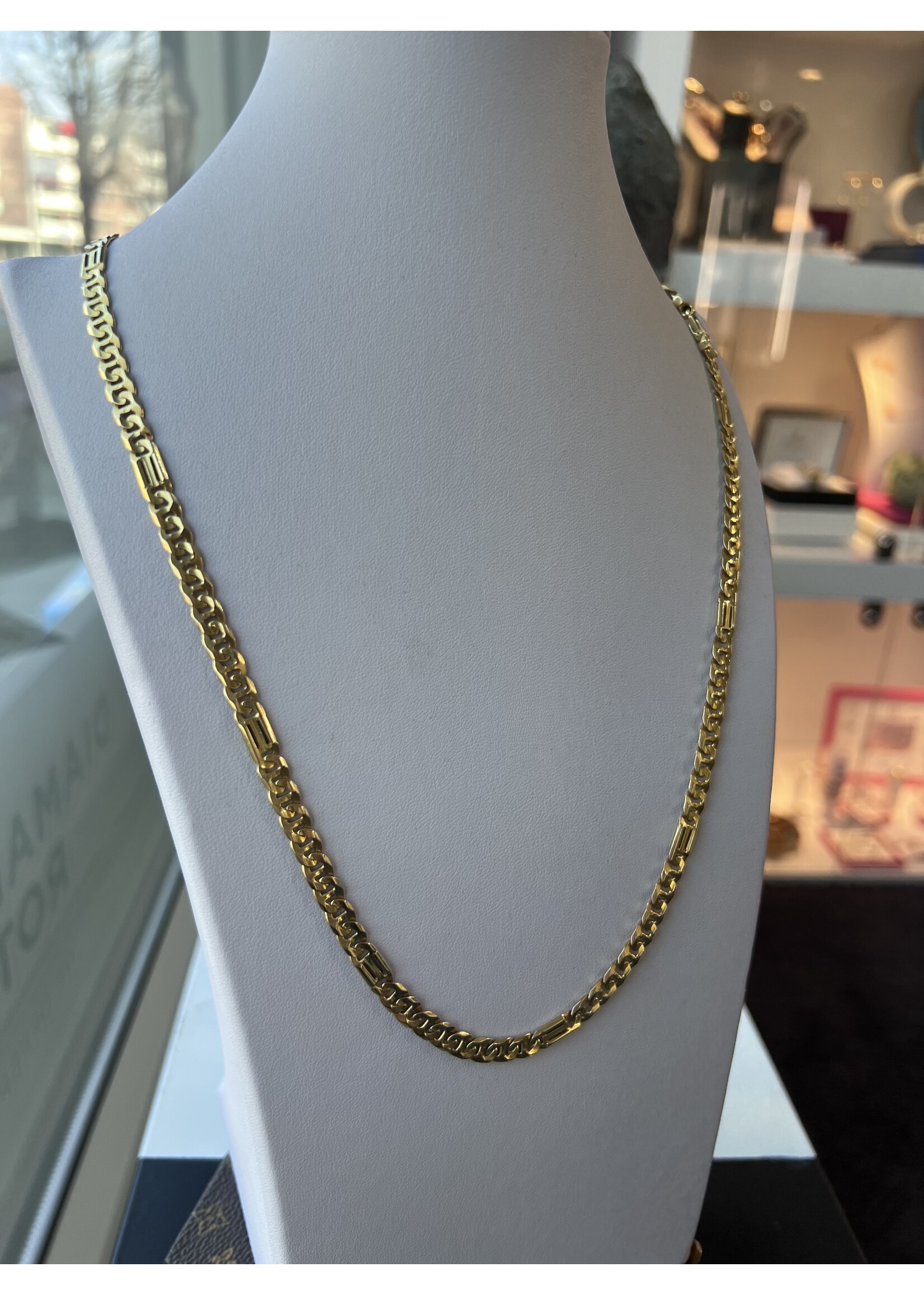 Vintage & Occasion Geelgouden 14k  massieve ketting figaro - 60 cm