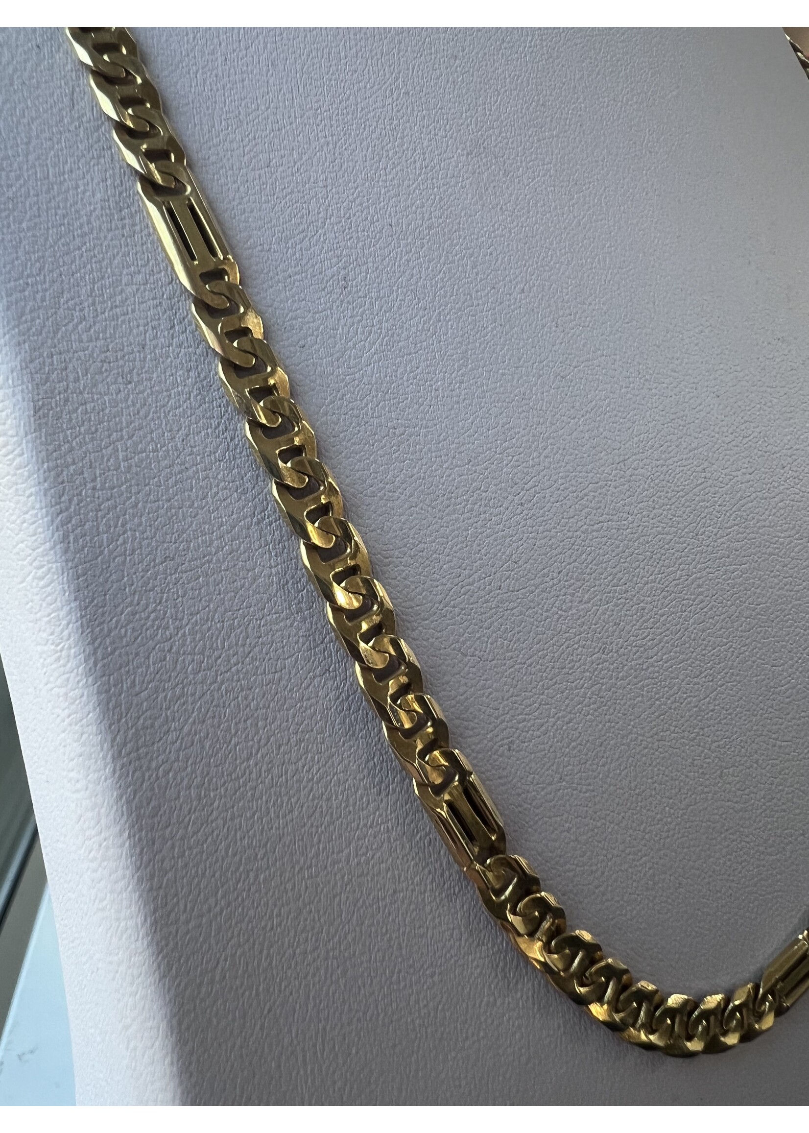 Vintage & Occasion Geelgouden 14k  massieve ketting figaro - 60 cm