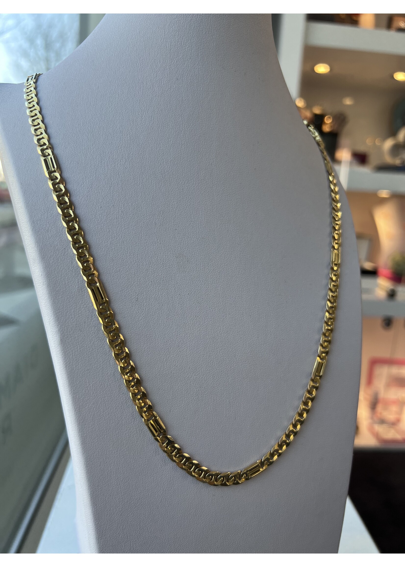 Vintage & Occasion Geelgouden 14k  massieve ketting figaro - 60 cm
