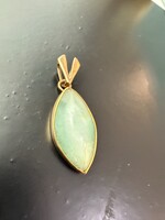 Vintage & Occasion Vintage & Occasion hanger 18k ovaal met jade