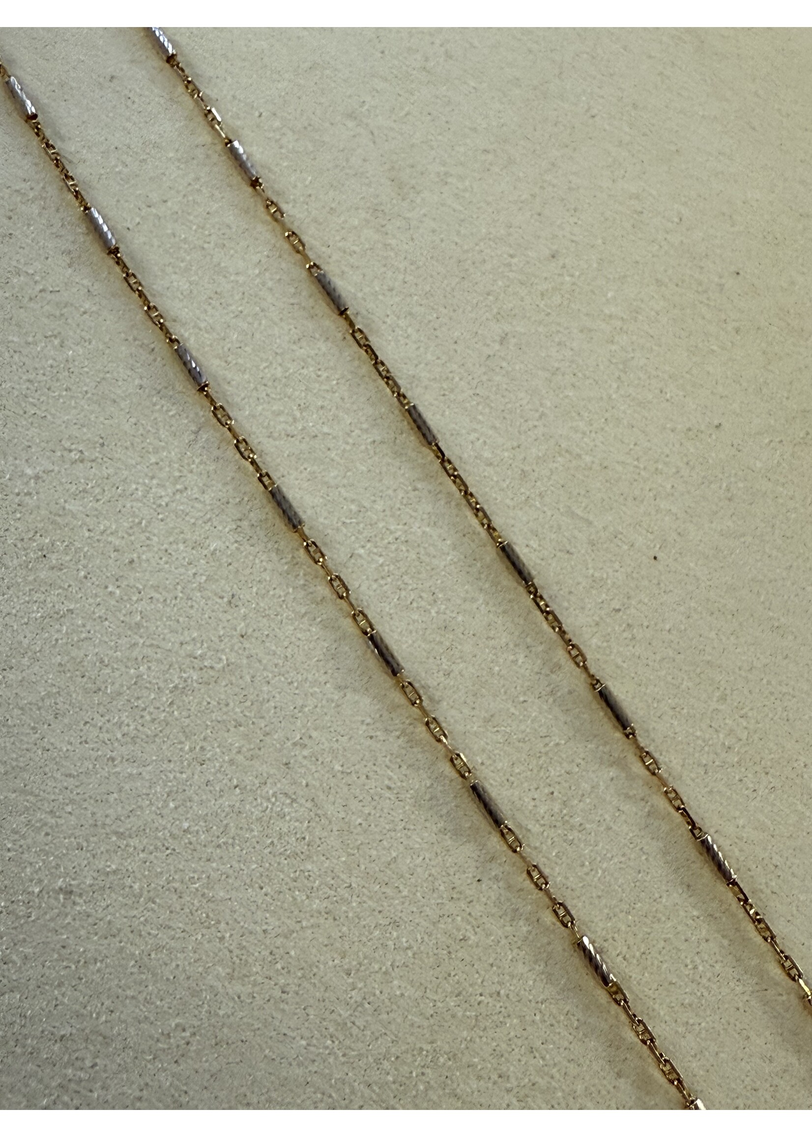 Vintage & Occasion Bicolor collier met buisje en anker collier - 45 cm