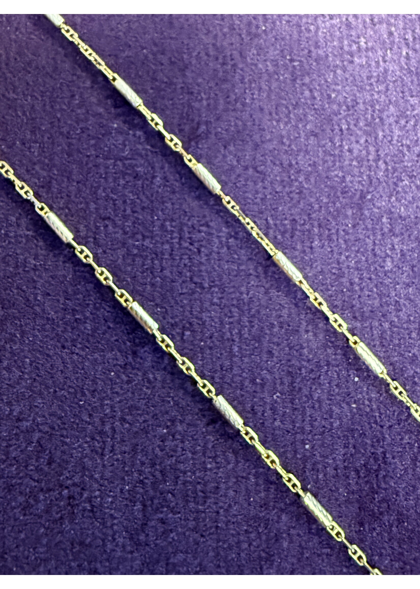 Vintage & Occasion Bicolor collier met buisje en anker collier - 45 cm