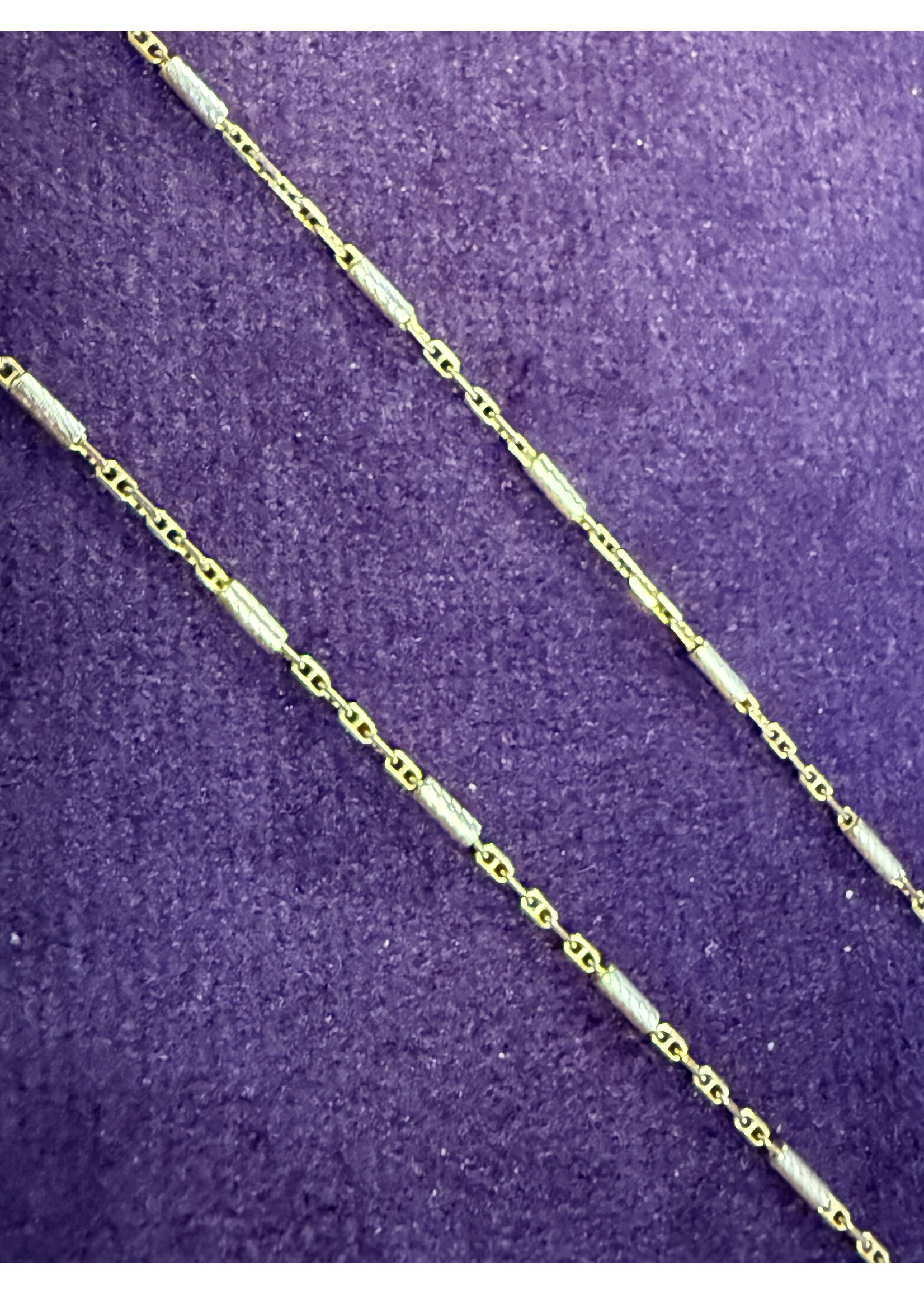 Vintage & Occasion Bicolor collier met buisje en anker collier - 45 cm