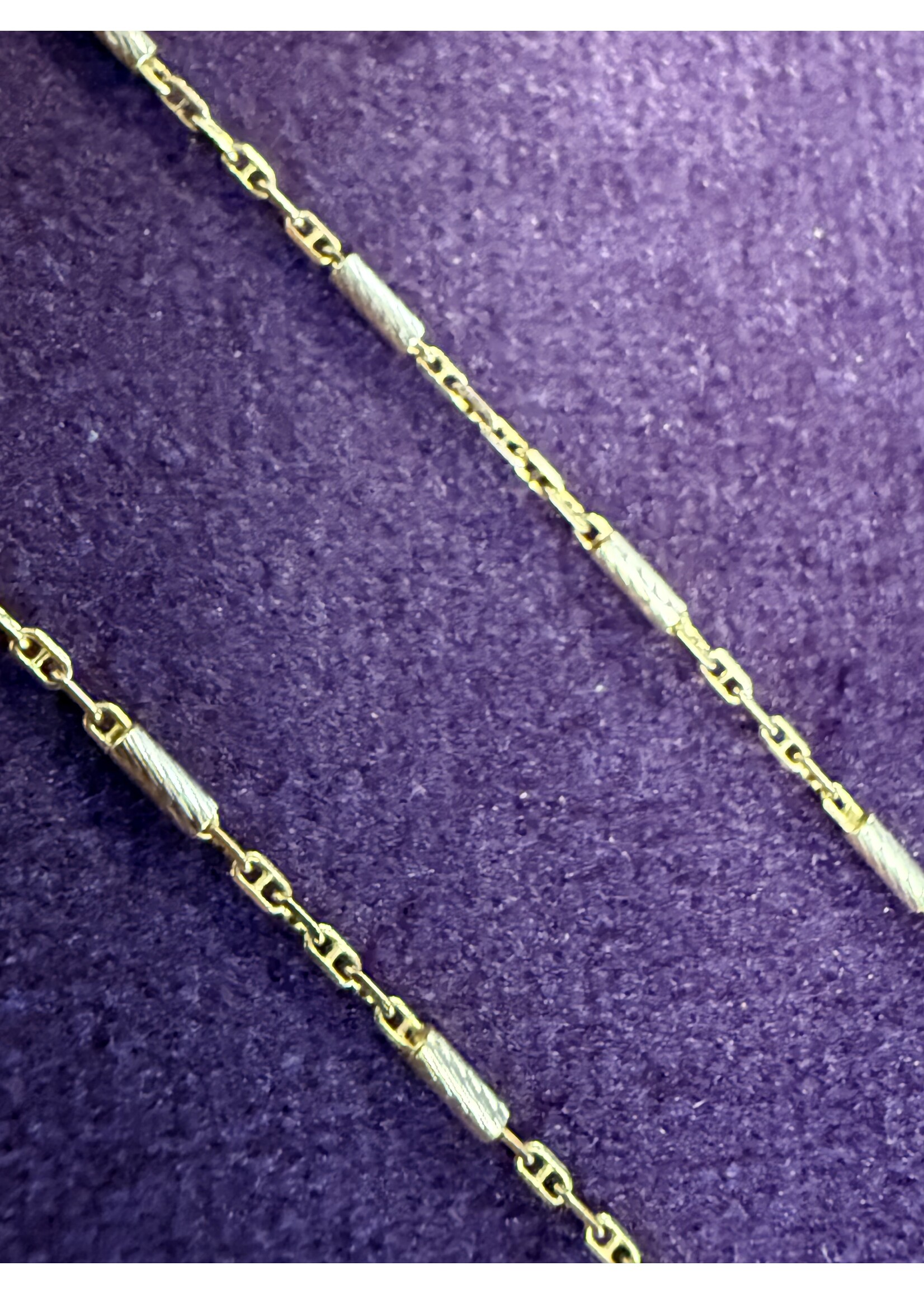 Vintage & Occasion Bicolor collier met buisje en anker collier - 45 cm