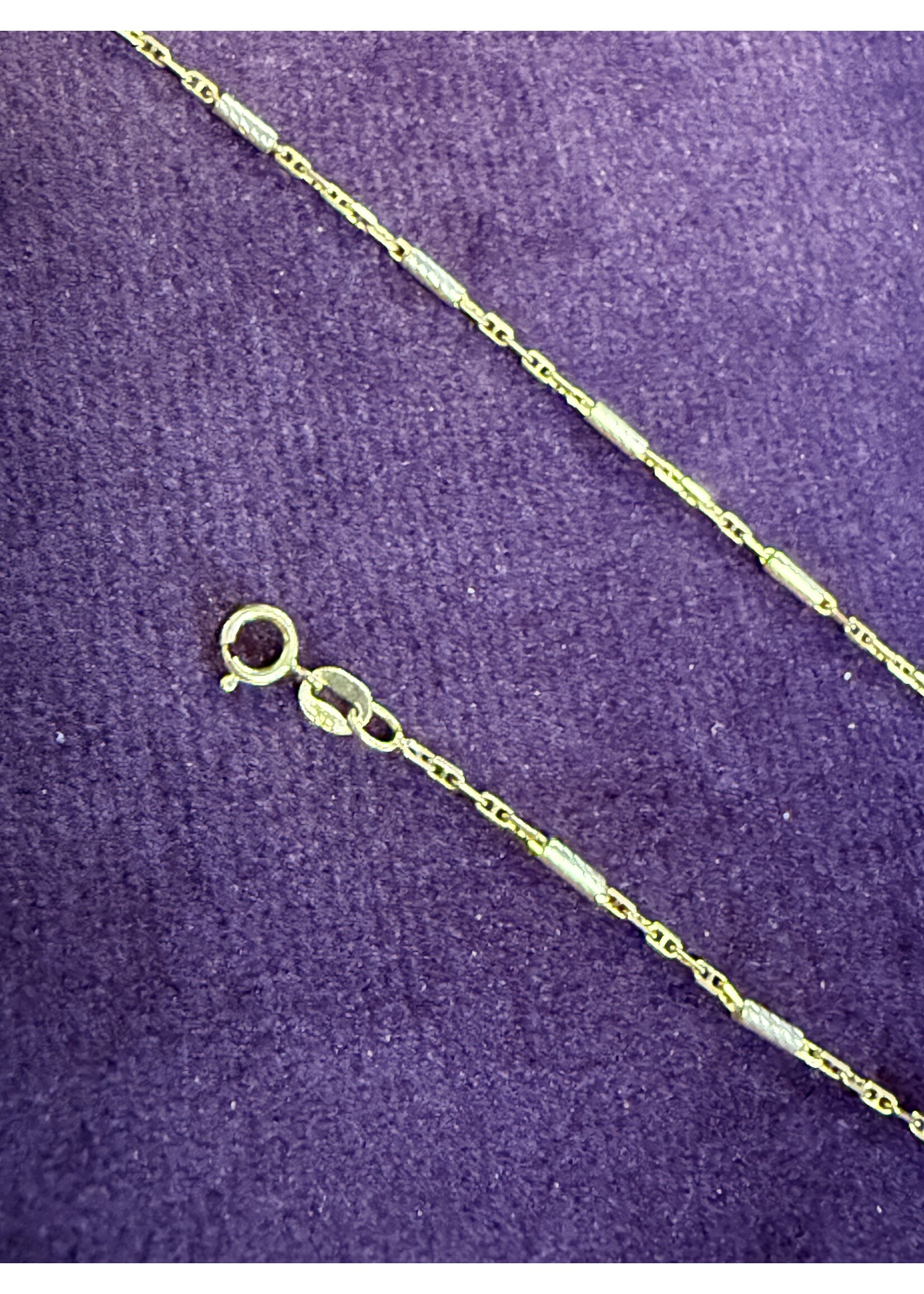 Vintage & Occasion Bicolor collier met buisje en anker collier - 45 cm