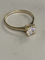 Vintage & Occasion Geelgouden ring zirkonia - maat 18.5